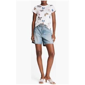 Rag & Bone Maya High Rise Raw Hem Denim Shorts Size 24 Tulip Wash NWT